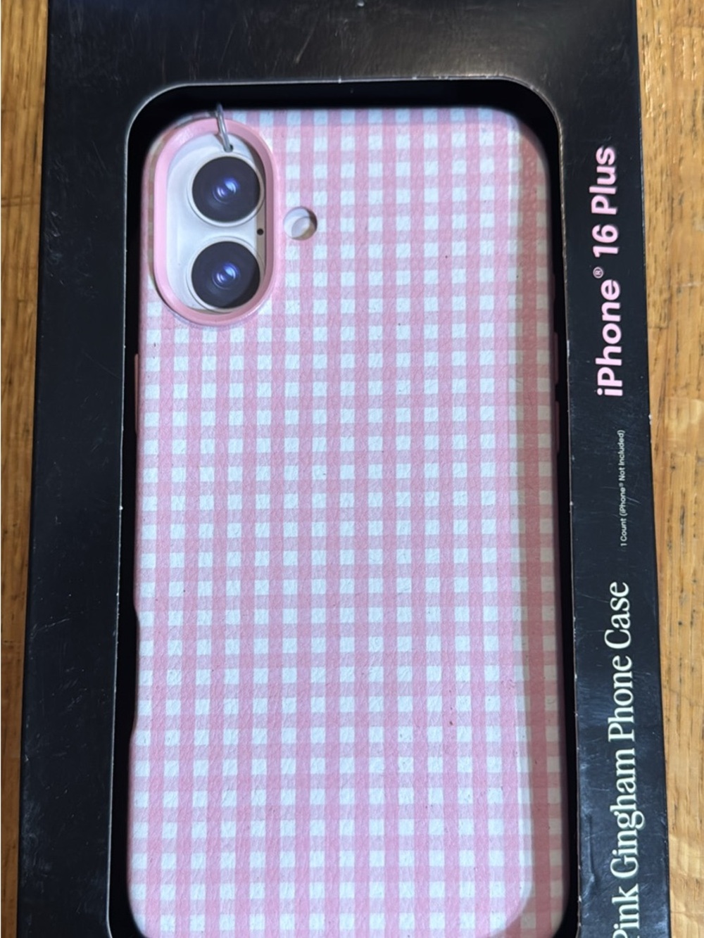 iPhone 16 Plus Pink Gingham Phone Case